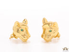 Golden panther face studs