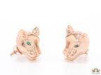 Rose gold panther face studs
