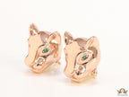 Rose gold panther face studs