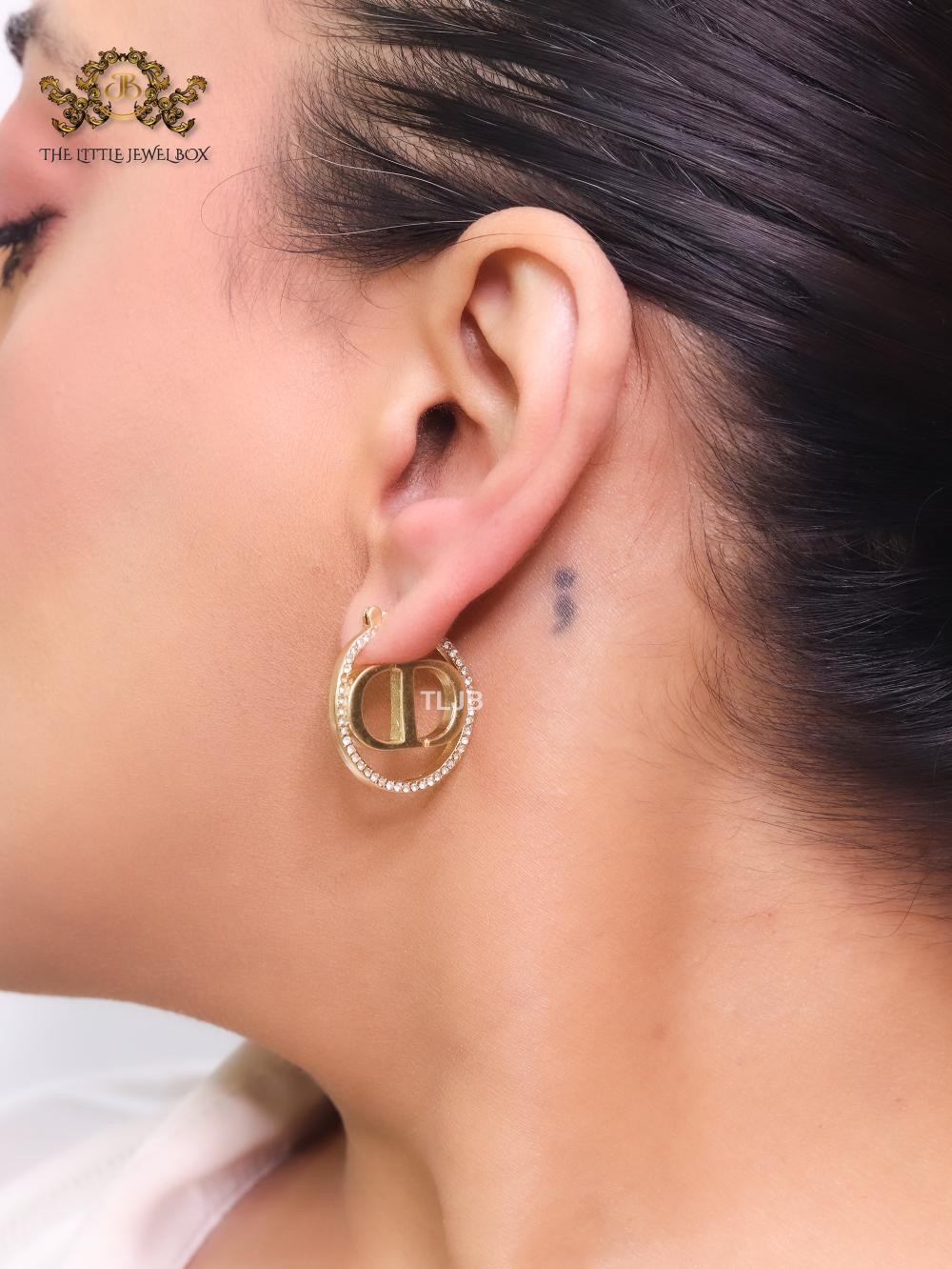 Alphabet CD with cz hoops 24 mm