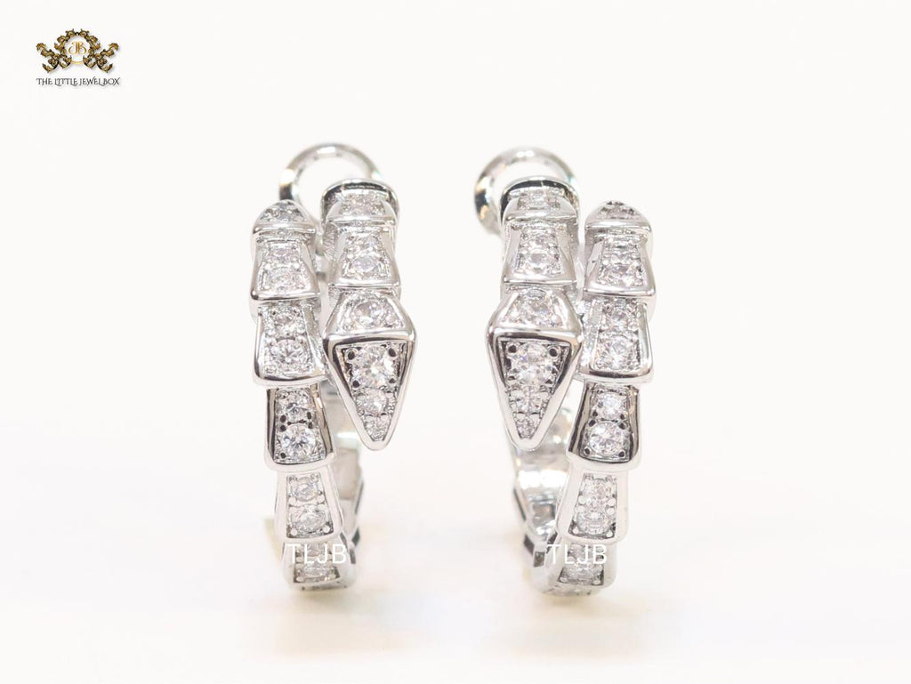 Silver plated serpentine hoops