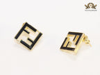 Black Double F gold studs