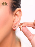 Alphabet T rose gold and cz studs