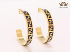 Black Double F gold hoops