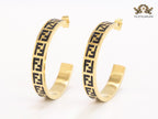 Black Double F gold hoops
