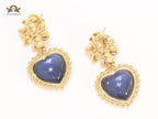 Alphabet T heart earrings