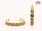Black Double F gold hoops