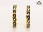 Black Double F gold hoops