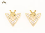 Open V Cz and gold open studs