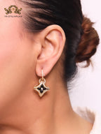 Black MOP gold & cz danglers