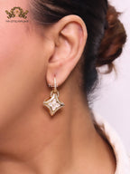 White MOP gold & cz danglers