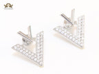 Open V Cz and Silver plated open studs