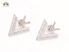 Open V Cz and Silver plated open studs