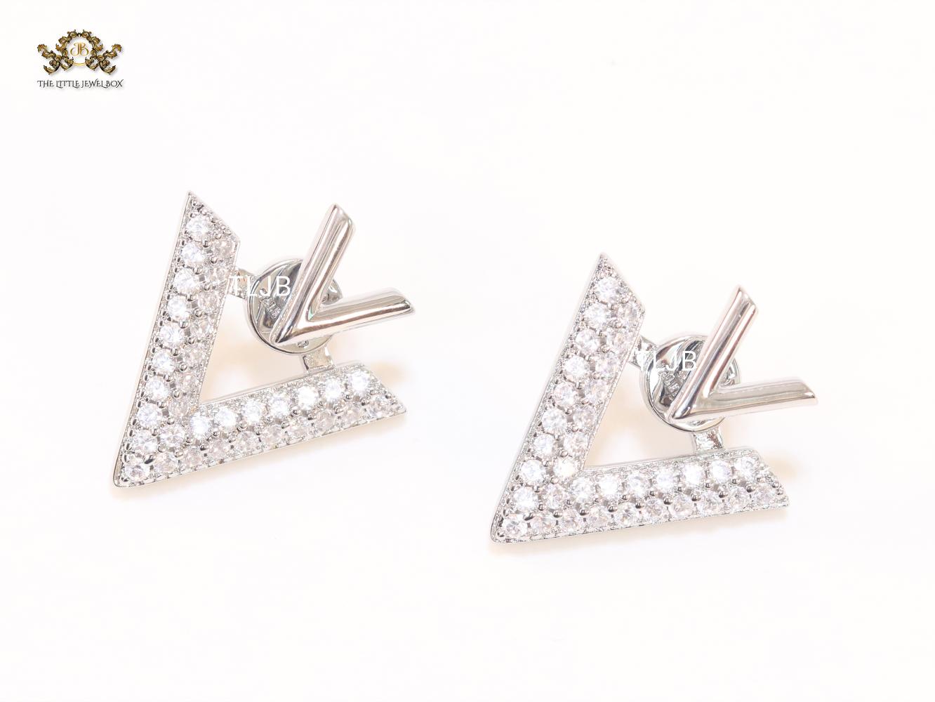 Open V Cz and Silver plated open studs