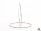 Platinum cz 69mm hoop earrings