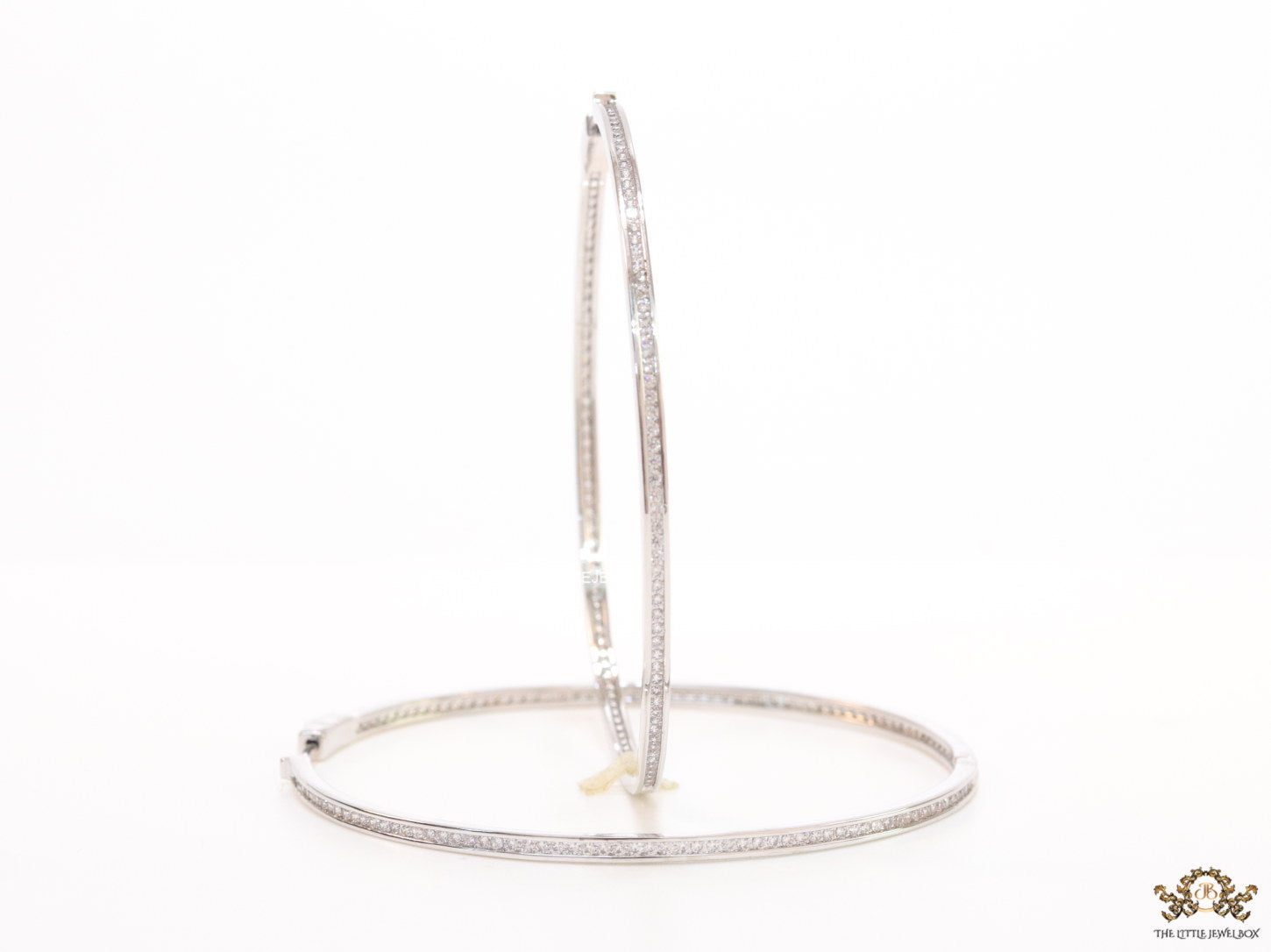 Platinum cz 69mm hoop earrings