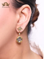 MOP black and gold earrings