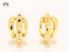 Alphabet V Chunky gold hoops