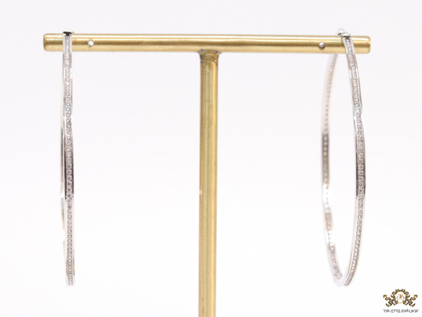 Platinum cz 69mm hoop earrings