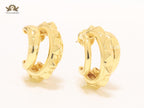 Alphabet V Chunky gold hoops