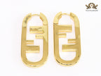 Double F gold Hoops