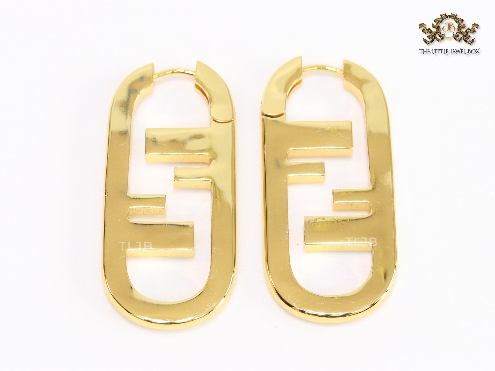 Double F gold Hoops