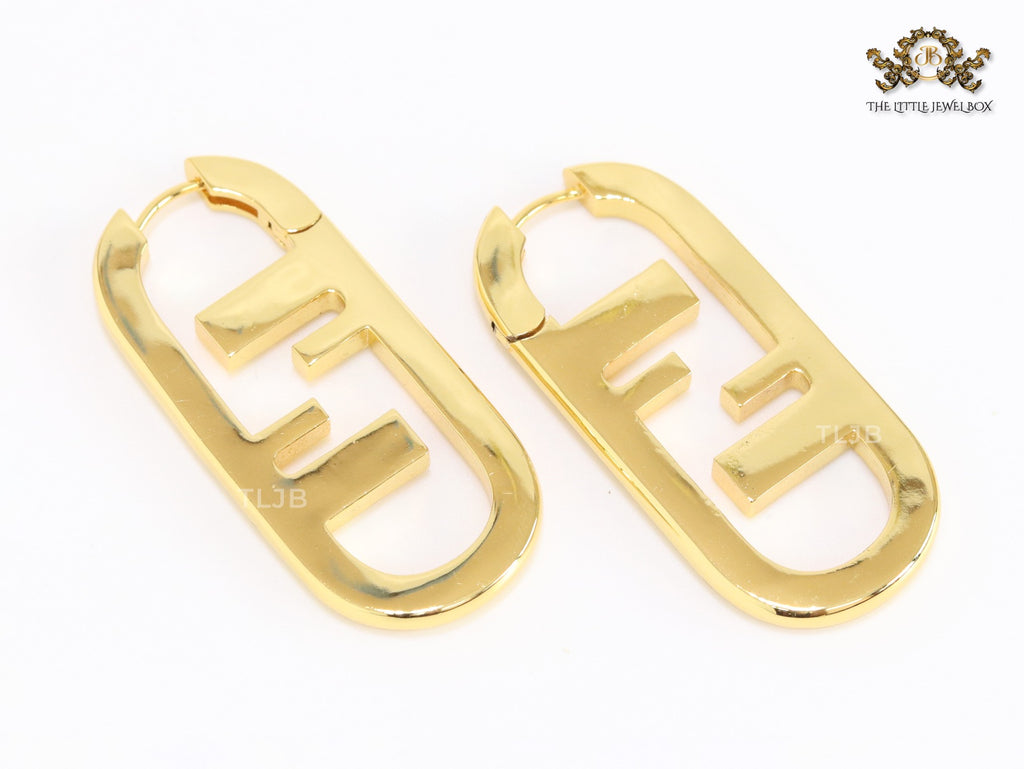 Double F gold Hoops