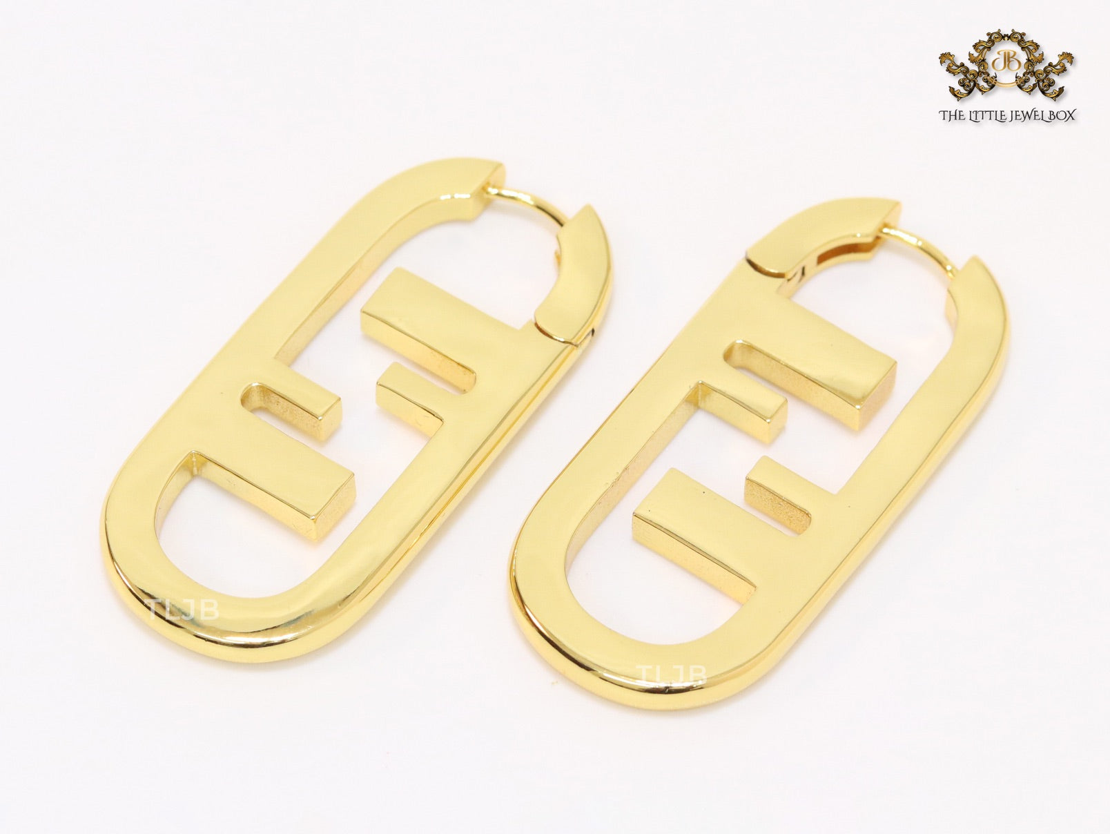 Double F gold Hoops