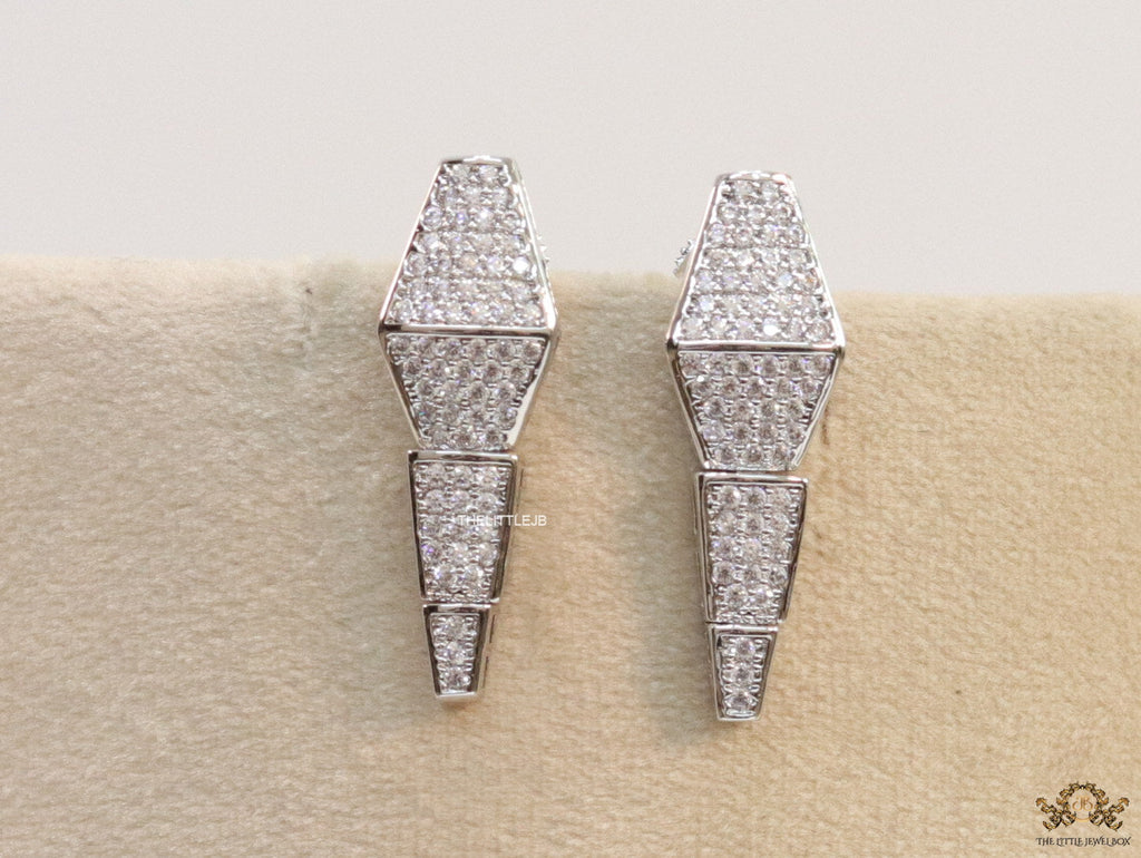 Platinum plated snake look knot necklace in cz