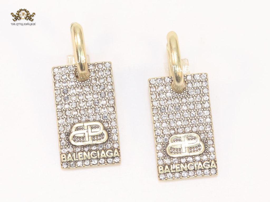 Alphabet BLCG rectangle earrings