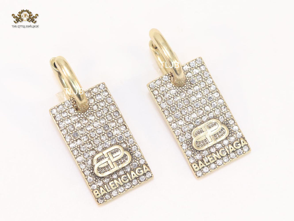 Alphabet BLCG rectangle earrings