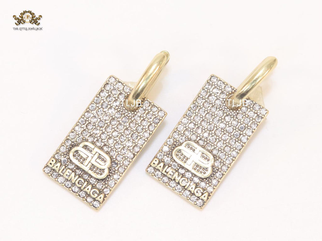 Alphabet BLCG rectangle earrings