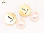 Alphabet Y & L matte gold and pearl studs