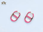Alphabet CD pink enamel earrings