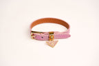 Alphabet P Pink Leather Belted Strap Bracelet | Designer Fashion Wristband