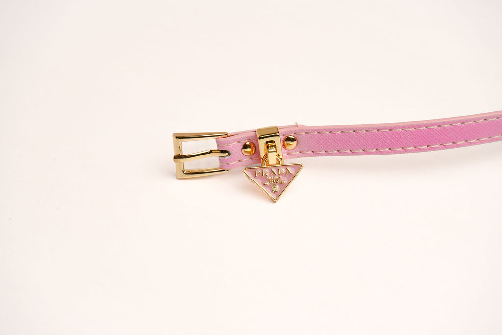 Alphabet P Pink Leather Belted Strap Bracelet | Designer Fashion Wristband