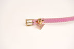 Alphabet P Pink Leather Belted Strap Bracelet | Designer Fashion Wristband