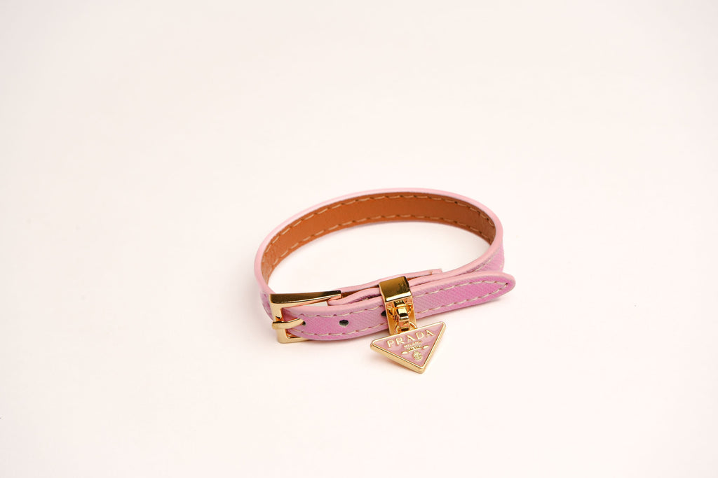 Alphabet P Pink Leather Belted Strap Bracelet | Designer Fashion Wristband