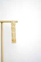 Alphabet V Signature Danglers in CZ | Luxury Drop Earrings