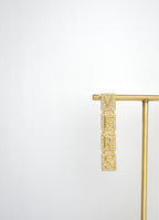 Alphabet V Signature Danglers in CZ | Luxury Drop Earrings