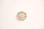 Alphabet L V Gold Plated Brooch with CZ | Luxury Letter Pin Fashion Jewelry