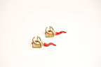Alphabet DG Red Chilly Studs in Gold | Fun Fashion Earrings