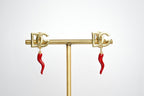 Alphabet DG Red Chilly Studs in Gold | Fun Fashion Earrings