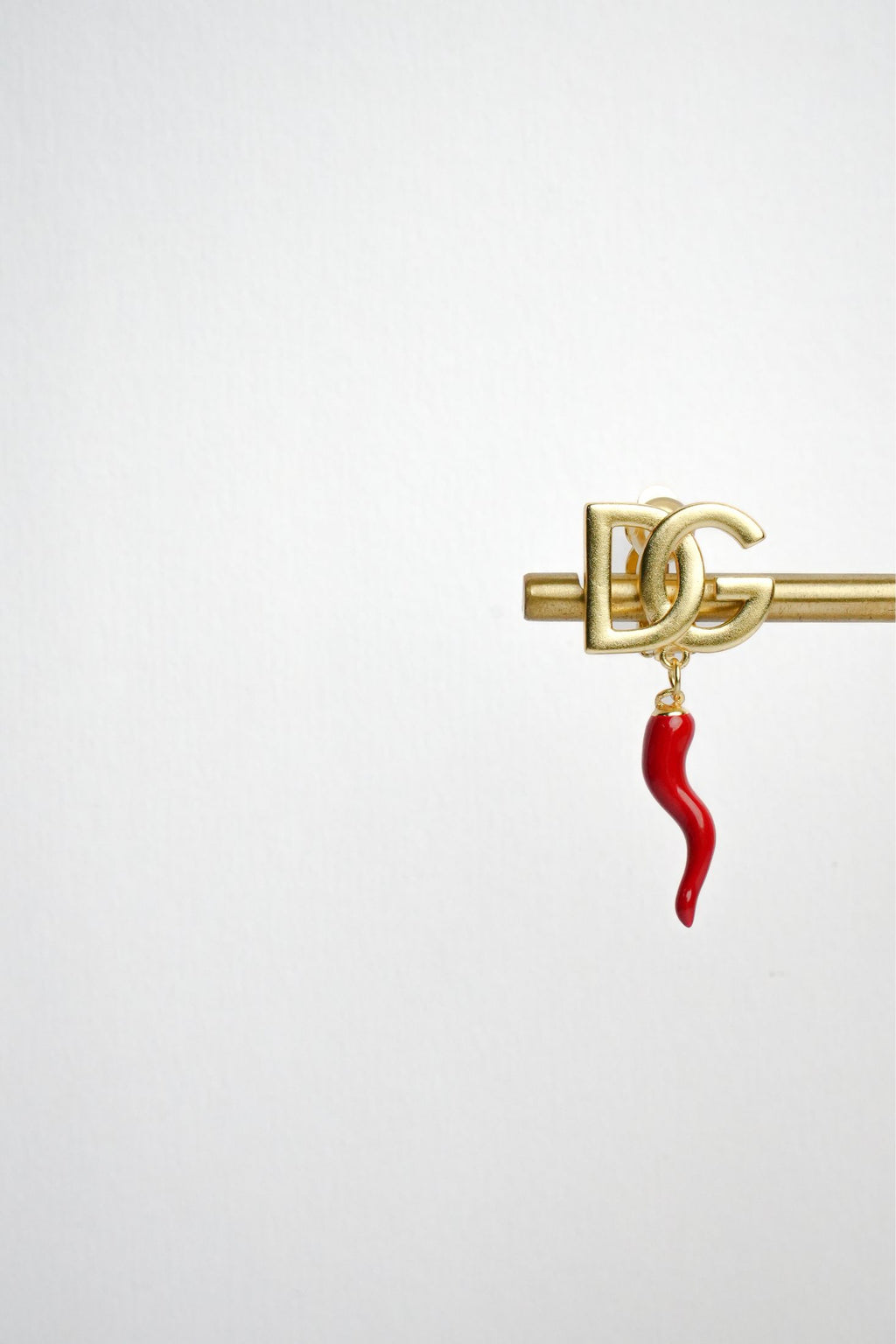 Alphabet DG Red Chilly Studs in Gold | Fun Fashion Earrings