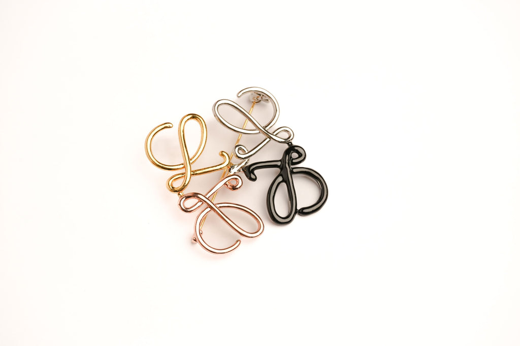 Alphabet LW 4 Tone Plated Brooch | Designer Inspired Fashion Pin