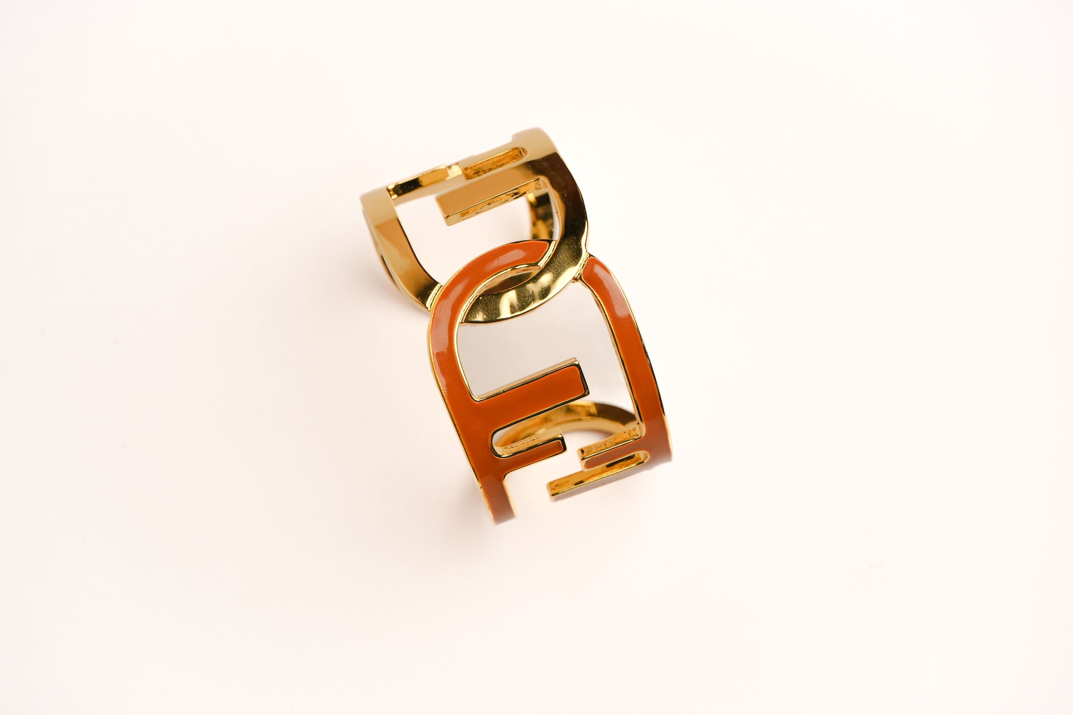 Alphabet F Broad Enamel Cuff Bracelet | Bold Fashion Statement Jewelry