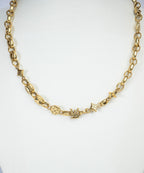 Alphabet L V Matt Gold Sleek Chain with Signature Motifs | Luxury Necklace