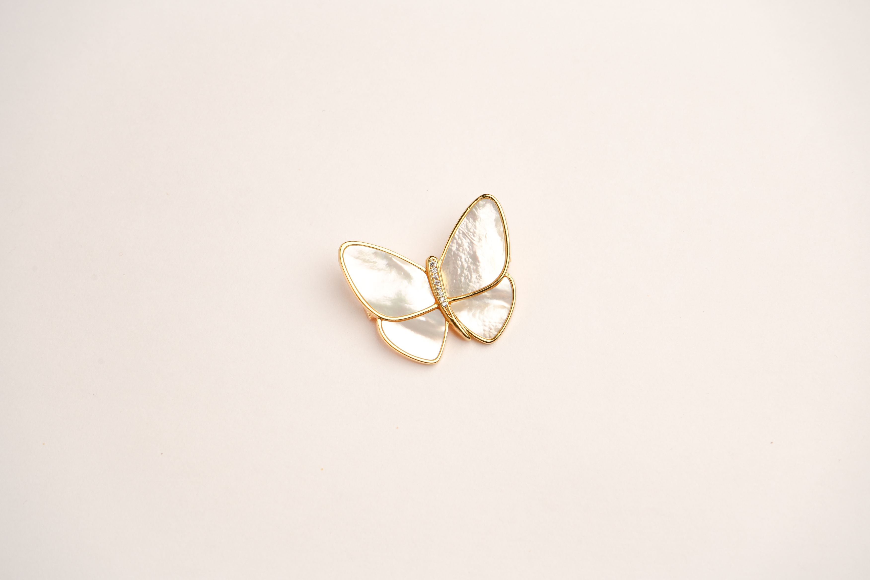 Alphabet VCA MOP Butterfly Brooch | Mother of Pearl Designer Fashion Pin