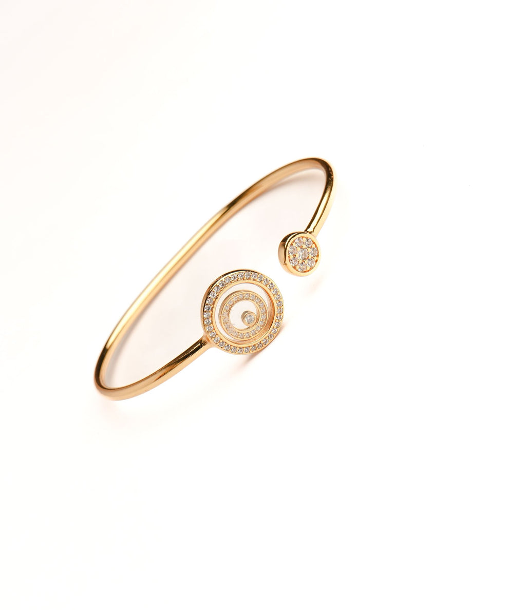 Alphabet CHPRD Gold Safety Pin CZ Bracelet | Statement Fashion Jewelry