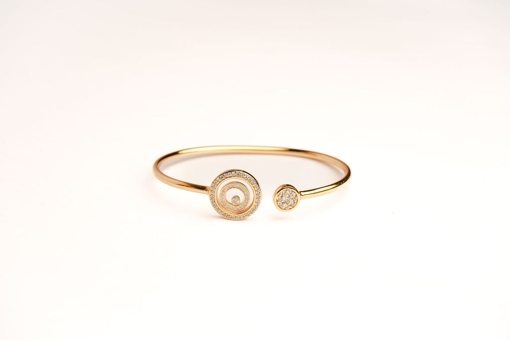 Alphabet CHPRD Gold Safety Pin CZ Bracelet | Statement Fashion Jewelry